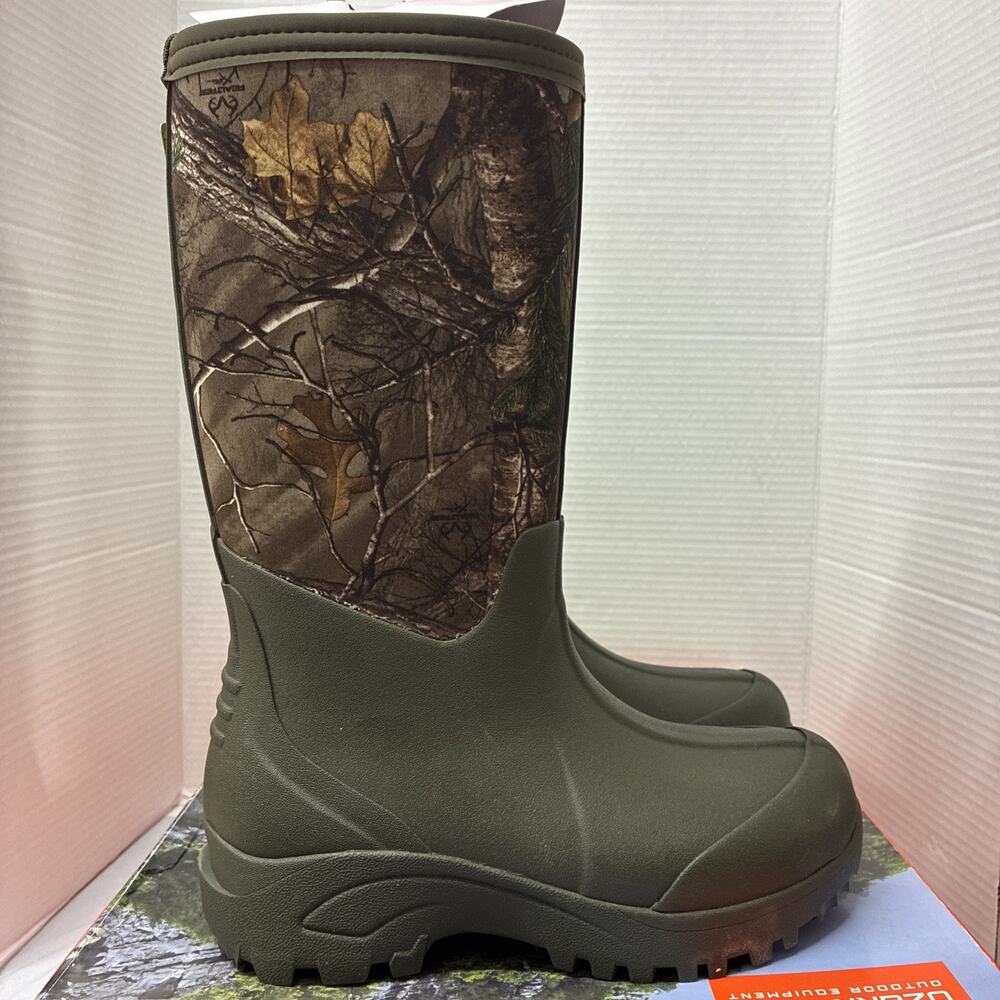 Ozark Trail Realtree 13-inch Muk Men’s Camo Hunting Outdoor Rubber Boots Size 6